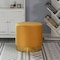 Fabulaxe Modern Round Velvet Fabric Standard Ottoman Stool with Gold Base, Mustard QI004323.MD - alternate 5